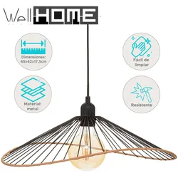 WellHome - Hängelampe Decke Metall 45 cm E27 Fassungsvermögen