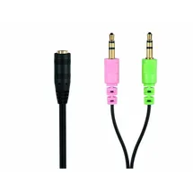conecto Klinken Headset Adapter 4-PIN-Kupplung zu 2x 3-PIN-Stecker 20 cm