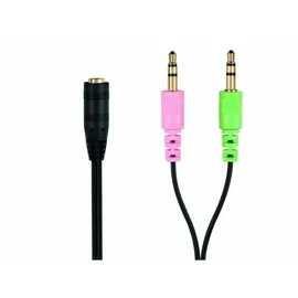 conecto Klinken Headset Adapter 4-PIN-Kupplung zu 2x 3-PIN-Stecker 20 cm