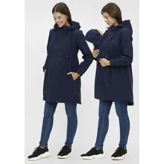 Umstandsjacke MAMALICIOUS "MLSHELLA" Gr. XL (42/44), blau (navy), Damen, Obermaterial: 100% Polyester, unifarben, Jacken, mit praktischem Einsatz