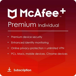 McAfee+ Premium Individual 2025 | Unbegrenzte Geräte | 1 Jahr | Jetzt günstig kaufen