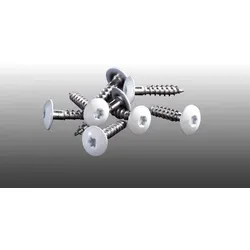Farbige HPL Montageschrauben, 5,5 x 35 mm - 100 Stk. graue V4A Edelstahl Schrauben mit lackiertem Torxkopf - 23 mm Gewindelänge