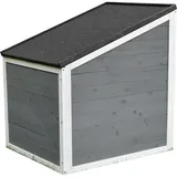 Relaxdays Hundehütte mit klappbarem Schrägdach Weiß,Grau