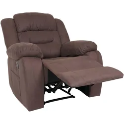 MCW + Fernsehsessel + XXL Relaxsessel TV-Liegesessel Nosagfederung Wildleder-Optik Stoff/Textil braun
