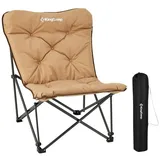 KingCamp Campingstuhl Lindon Relax Schmetterlingsstuhl Lounge Stuhl Stahl 136kg beige