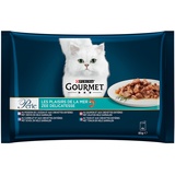 Purina 4x 85g Perle Mix 4 (4 Sorten Delikatessen aus dem Meer) Gourmet Katzenfutter Nass