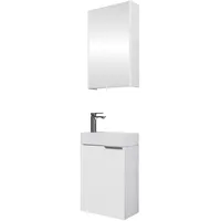 Planetmöbel Badmöbel-Set 40cm mit Spiegelschrank (Weiß)