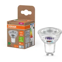 Osram Energy Class LED-Reflektor-Lampe PAR16 mit 1.3 W, 240 lm, kaltweiß (4000 K) aus bleifreiem Glas mit GU10 Sockel in der Energieeffizienzklasse A, 50 mm Durchmesser, IP20.