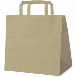 250x GASTRO Papiertragetaschen 25 x 26 x 17 cm mit EAN-Code braun