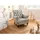 Massivmoebel24 Sessel Chesterfield Leder 84 x 84 x 94 cm Grau