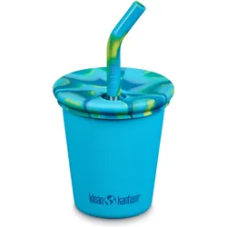 Kinderbecher Kid Steel Cup Strohhalm Trink Becher Edelstahl 296 ml EINHEITSGRÖSSE