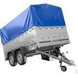 Leichter Anhänger 264x150 UNITRAILER GARDEN 265/2 KIPP mit BIS-Seitenwänden, H-800-Rahmen und blauer Plane