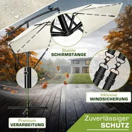 TRESKO Ampelschirm Ø 350 cm Beige