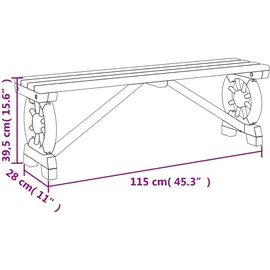 vidaXL Gartenbank 115 x 39,5 x 40 cm Braun