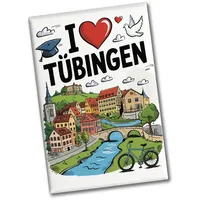 Speecheese I Love Tübingen Souvenir Souvenir Magnet mit Sehenswürdigkeiten