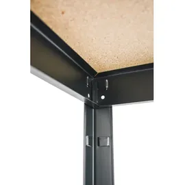 SCHULTE Regalwelt Schwerlastregal Holz/Metall 120 x 43 x 40 cm schwarz 2 Holzböden