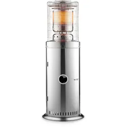 Blumfeldt Heatwave Gasheizstrahler 10 kW (728 g/h) Bodenrollen Schutzcover Piezozündung Silber-Metallic