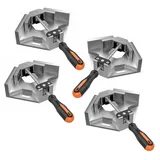 BAYLI Schraubstock 4x 90° Winkelspanner aus Aluminium, Winkelschraubstock schweissen