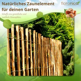 Floranica Staketenzaun 1,0 x 1,0 m imprägnitert braun