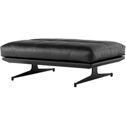 &Tradition Inland AV32 Pouf, schwarz / noble aniline leder schwarz