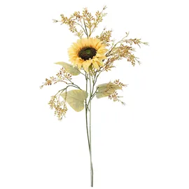 I.GE.A. Kunstblumenstrauß I.GE.A. "Kunstblumen Set Sonnenblume", hellgelb, B:32cm H:70cm L:16cm, Polyester, Kunstpflanzen, Mit Dekozweig 70cm Blumenarrangement Sonnenblumenzweig künstlich Deko