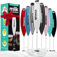 PowerLix Milchaufschäumer Stab ohne Ständer - Elektrischer Milchschäumer 15-20s, 19000 U/min - Batteriebetriebener Milk Frother für Kaffee, Latte, Cappuccino, heiße & kalte Schokolade