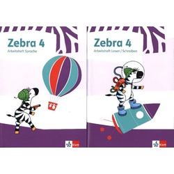 Zebra 4. Paket: Arbeitsheft Lesen/Schreiben und Arbeitsheft Sprache Klasse 4