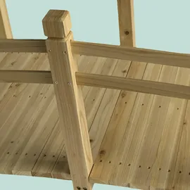 Relaxdays Garten Brücke 58 x 171,5 x 75 cm Natur