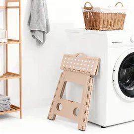 Relaxdays Klapphocker faltbar Beige