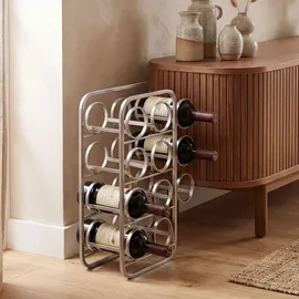 FineBuy Weinregal 34 x 15 x 47 cm Silber