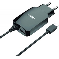 2GO USB-Netz-Ladegerät 110V-240V - schwarz, USB Ladegerät Schwarz