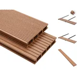 vidaXL WPC Terrassendielen 20m2 25mm 4m Komplettbausatz Komplettset Holz Diele