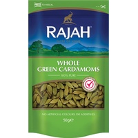 Rajah , Metall , ganzer Kardamom – Grünes Kardamomgewürz zum Würzen, Kochen und Backen – 1 x 50 g