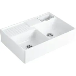 V&B Spülstein-Doppelbecken Restesch., Einbauspüle, chromit CeramicPlus
