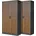 2er Set Aktenschrank C001H Büroschrank Metallschrank Werkzeugschrank 4 Einlegeböden Drehgriff Pulverbeschichtung Abschließbar 195 cm x 90 cm x 40 cm Anthrazit/Nussbaumfarbe