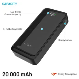 FIXED Zen2 20 mit LCD-Display, und PD 20W 20000mAh, schwarz
