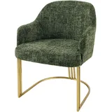Riess-Ambiente Stuhl EXTRAVAGANCIA dunkelgrün Chenillestoff Metall brushed champagner gold