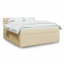 vidaXL Boxspringbett 180 x 200 cm Creme