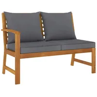VidaXL Gartenbank 114,5 cm mit Dunkelgrauen Kissen Massivholz Akazie