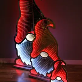 FHS International Weihnachtswichtel Infinity 73 LED 16x30 cm, Weihnachtsdeko Dekofigur Lichtfigur