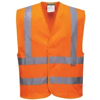 PORTWEST Warnschutzweste mit Schulterband und doppeltem Bauchband, Größe: 4X/5X, Farbe: Orange, C370ORR4X/5X