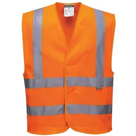 PORTWEST Warnschutzweste mit Schulterband und doppeltem Bauchband, Größe: 4X/5X, Farbe: Orange, C370ORR4X/5X