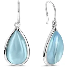 Jamelli Ohrhänger 34mm Silber 925 rhodiniert blau Quarz