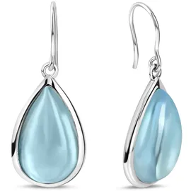 Jamelli Ohrhänger 34mm Silber 925 rhodiniert blau Quarz