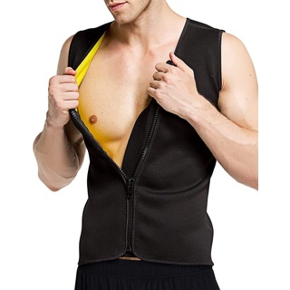 Martiount Schweißweste für Männer Sauna Shirt Herren Neopren SaunaWeste Schwitzanzug Herren Body Shaper Workout Hot Tank Top Bauch Abnehmen Shapewear mit Reißverschluss (S)