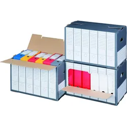 VEPATIM 10x Archivbox für Ordner mit Frontklappe 498x295x322mm wiederverschließbar anthrazit