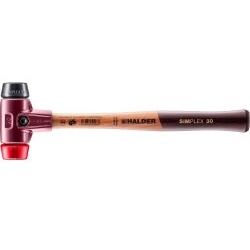 HALDER SIMPLEX Schonhammer Ø 30 mm Gummi schwarz / Plastik rot