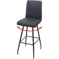 Barhocker MCW-H72, Barstuhl Tresenhocker, drehbar Auto-Position Fußablage Stahl Stoff/Textil ~ dunkelgrau