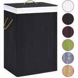 vidaXL Bambus-Wäschekorb Schwarz