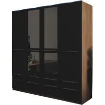 Priess Wäscheschrank Barcelona 185 x 193 x 54 cm Braun/Schwarz